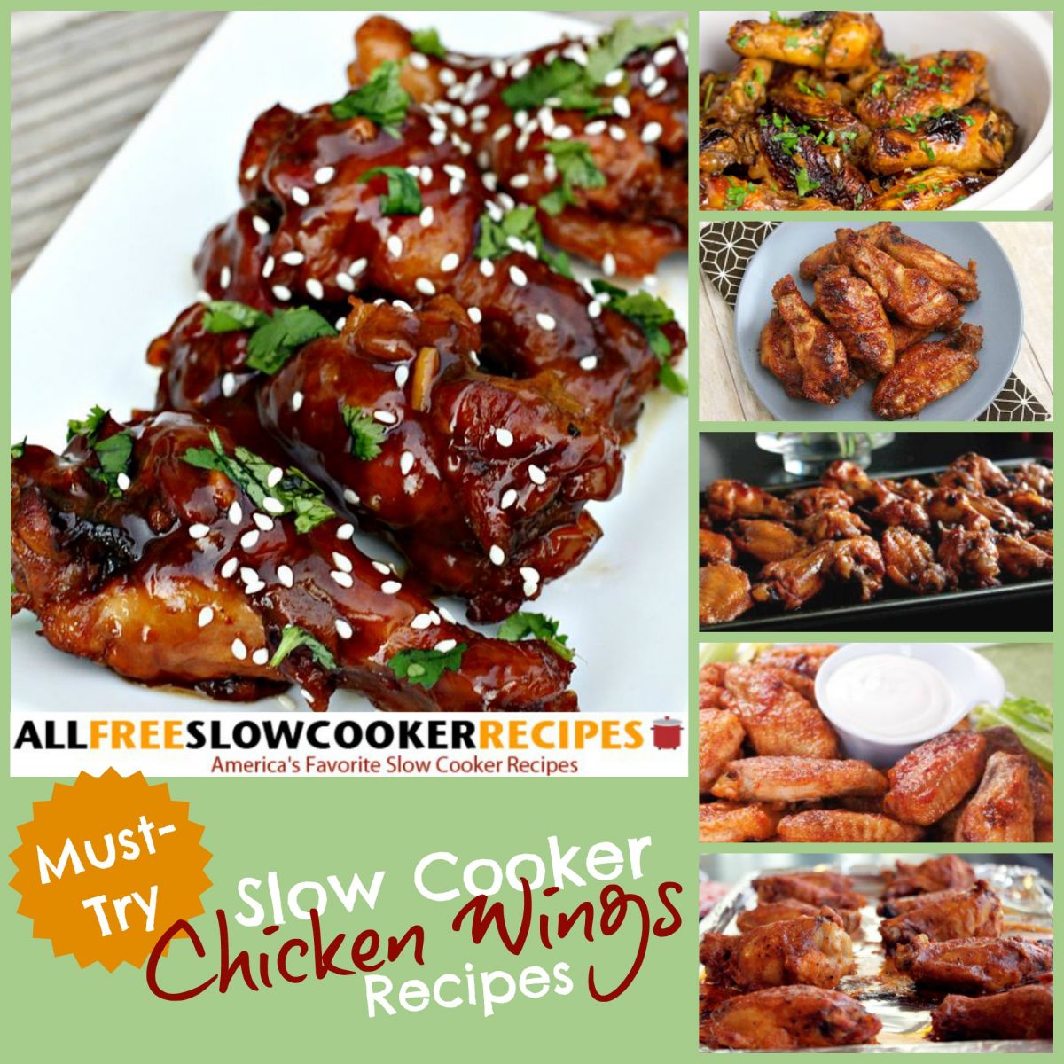 10 Easy Slow Cooker Chicken Wings Recipes | AllFreeSlowCookerRecipes.com